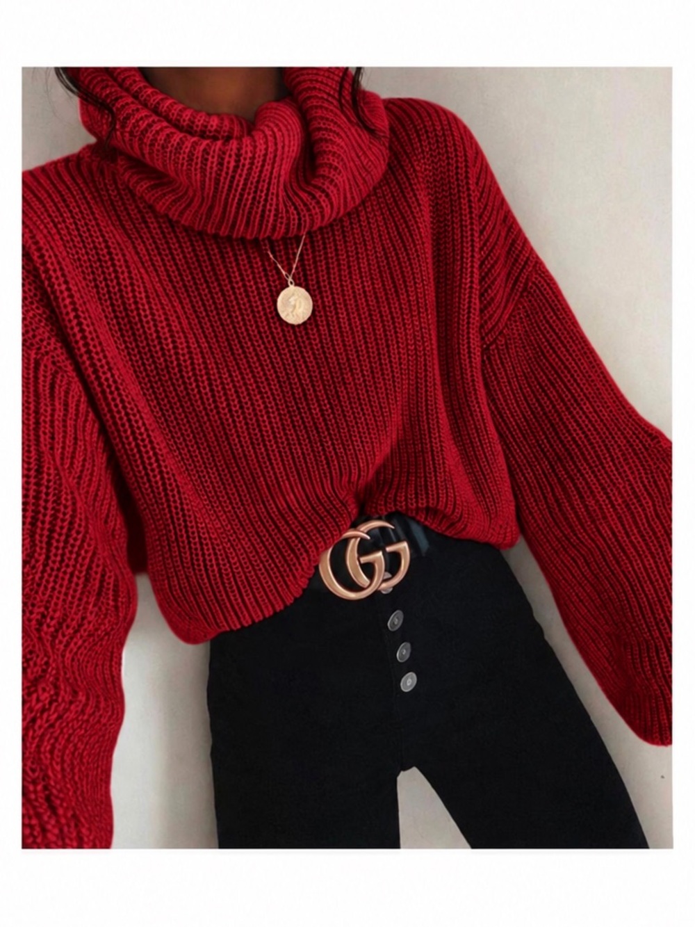 Vici Red Turtleneck Sweater